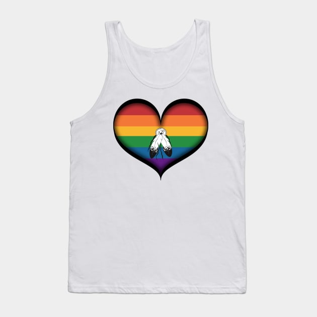 Large Vector Heart in Two Spirit Pride Flag Tank Top by LiveLoudGraphics